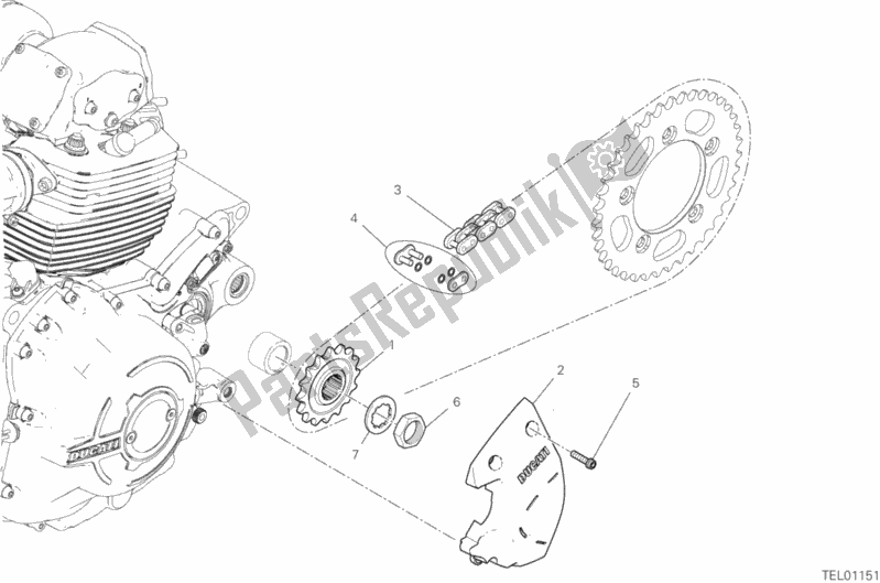 Todas las partes para Piñón Delantero - Cadena de Ducati Scrambler 1100 Sport Thailand USA 2019